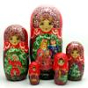 BuyRussianGifts Fairy Tale Nutcracker Russian Nesting Doll Hand Painted 5 Piece Stacking Set view 1