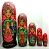 BuyRussianGifts Fairy Tale Nutcracker Russian Nesting Doll Hand Painted 5 Piece Stacking Set view 2