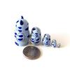 1.25" Tall Blue Cat with Mouse Mini Nesting Dolls Russian Hand Carved Hand Painted 5 Piece Matryoshka Set view 2