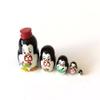 1.25" Tall Penguin Mini Nesting Dolls Russian Hand Carved Hand Painted 5 Piece Matryoshka Set view 1