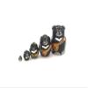 1.25" Tall Bear Mini Nesting Dolls Russian Hand Carved Hand Painted 5 Piece Matryoshka Set view 2