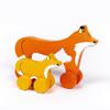 Big & Little Fox Push Toy by Jack Rabbit Creations- 2 in 1 Wooden Roller Animals- Pull STEM Toys for Toddlers Develops Coordination and Fine Motor Skills- Ages 18 Months+ view 1