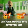 Big & Little Fox Push Toy by Jack Rabbit Creations- 2 in 1 Wooden Roller Animals- Pull STEM Toys for Toddlers Develops Coordination and Fine Motor Skills- Ages 18 Months+ view 4