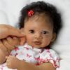 The Ashton-Drake Galleries Interactive African American Black Baby Doll, Lifelike & Touch Activated Cooing, Sweet Butterfly Kisses, 19 inches, Pink view 2