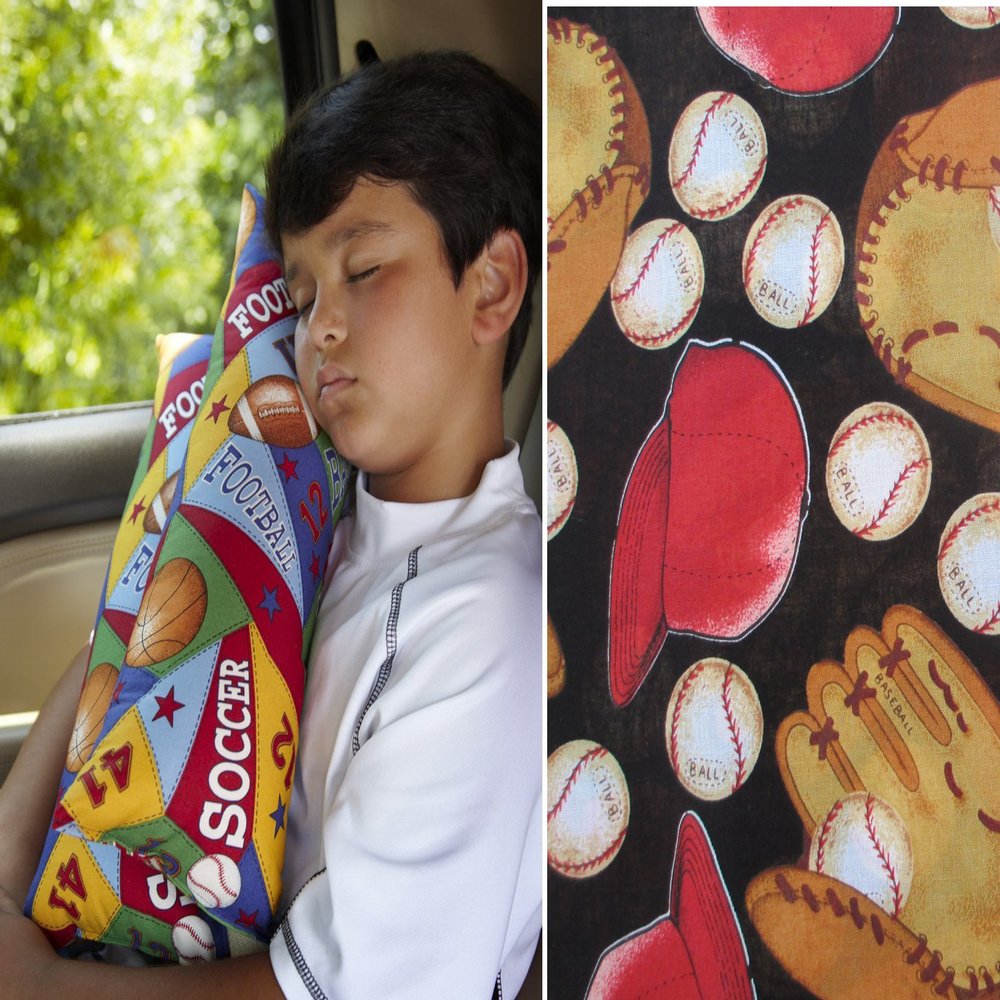 Personalized Childrens Travel Pillow - Baseball Theme