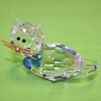 Bohemian Crystal Cat From Czech Europe