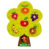 Janod 6Piece Fruit Tree Puzzle Themed Wooden Peg Colorful Jigsaw Puzzle - Encourages Shape Recognition, Dexterity, & Language Development - Preschool Kids & Toddlers 18 Months+ view 1