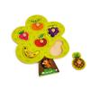 Janod 6Piece Fruit Tree Puzzle Themed Wooden Peg Colorful Jigsaw Puzzle - Encourages Shape Recognition, Dexterity, & Language Development - Preschool Kids & Toddlers 18 Months+ view 3