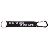 GUND Grumpy Cat Meme I Had Fun Once Lanyard and Carbiner, 8"