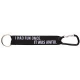 GUND Grumpy Cat Meme I Had Fun Once Lanyard and Carbiner, 8"