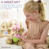 Bearington Casey Teddy Bear Cupcake Birthday Plush - 10" Brown Birthday Stuffed Animal with Soft Faux Fur Wearing A Hair Bow and Plush Cupcake - Adorable Bear Stuffed Animal Gift for Toddlers and Kids view 3