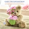 Bearington Casey Teddy Bear Cupcake Birthday Plush - 10" Brown Birthday Stuffed Animal with Soft Faux Fur Wearing A Hair Bow and Plush Cupcake - Adorable Bear Stuffed Animal Gift for Toddlers and Kids view 4