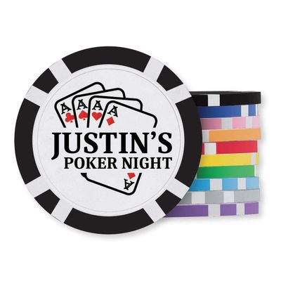 Custom 8 Stripe Poker Chips - Full Color Imprint - 500 Qty.