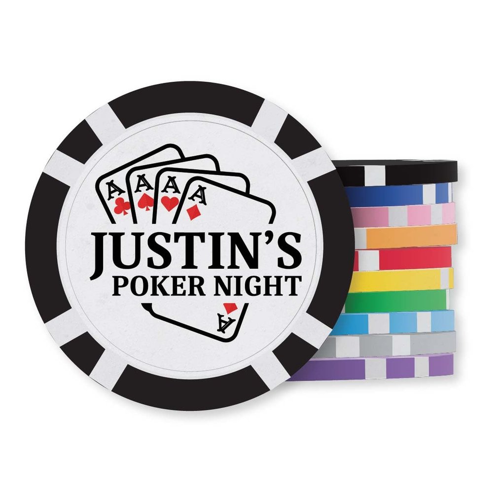 Custom 8 Stripe Poker Chips - Full Color Imprint - 500 Qty.