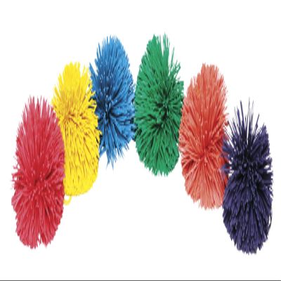Sportime Rub-R-String Balls, 3-1/2 Inches, Assorted Colors, Set of 6