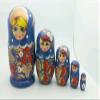 BuyRussianGifts Russian Traditional Blue Matryoshka Hand Painted Nesting Set of 5 Dolls / 5" Tall view 2