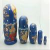 BuyRussianGifts Russian Traditional Blue Matryoshka Hand Painted Nesting Set of 5 Dolls / 5" Tall view 4