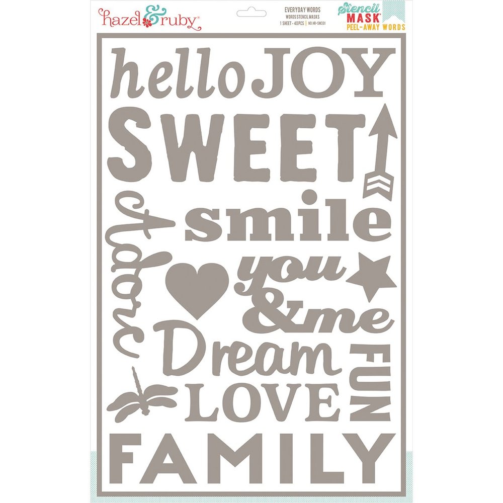 Hazel and Ruby 12 x 8-inch Everyday Words Stencil Mask