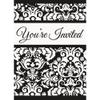 Black Damask Invitations, 8ct view 1