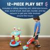 Constructive Playthings Little Helper 12-Piece Kids Cleaning Set with Toy Vacuum, Cart, Broom, and Mop, Pretend Play Toddler Cleaning Toy Set for Kids Ages 3+, Multicolor view 3