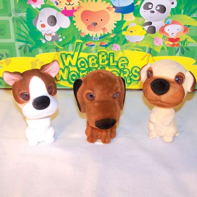6 Pieces of the Moving Bobbling Head Mutt Big Nose Dogs Large Head Small Body