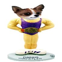Brindle & White Chihuahua Wrestler Collectable Figurine by The Doogies