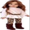 18 inch Dol Clothes - Fashion Safari - 3 Piece 18 inch Doll Outfit - Ivory Velvet Tunic, Cheetah Leggings and Fringed Boots - (Doll Not Included) view 1