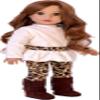 18 inch Dol Clothes - Fashion Safari - 3 Piece 18 inch Doll Outfit - Ivory Velvet Tunic, Cheetah Leggings and Fringed Boots - (Doll Not Included) view 3