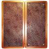 21" Backgammon Board Game Set, Wood & Crocodile Leather, Pieces & Dices view 1