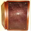 21" Backgammon Board Game Set, Wood & Crocodile Leather, Pieces & Dices view 4