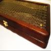 21" Backgammon Board Game Set, Wood & Crocodile Leather, Pieces & Dices view 3