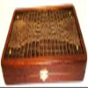 16" Backgammon Board Game Set, Wood & Crocodile Leather, Pieces & Dices view 2