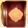 16" Backgammon Board Game Set Dragon, Wood & Crocodile Leather, Pieces & Dices view 3