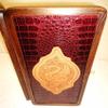 16" Backgammon Board Game Set Dragon, Wood & Crocodile Leather, Pieces & Dices view 4