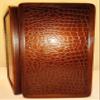 16" Backgammon Board Game Set, Wood & Crocodile Leather, Pieces & Dices view 3