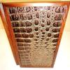 12" Backgammon Board Game Set, Wood & Crocodile Leather, Pieces & Dices view 4