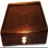 16" Backgammon Board Game Set, Wood & Crocodile Leather, Pieces & Dices view 2