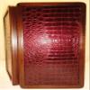 16" Backgammon Board Game Set, Wood & Crocodile Leather, Pieces & Dices view 3