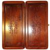 16" Backgammon Board Game Set, Carved Wood, Pieces & Dices view 1