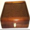 15" Backgammon Board Game Set, Wood & Crocodile Leather, Pieces & Dices view 2
