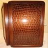 15" Backgammon Board Game Set, Wood & Crocodile Leather, Pieces & Dices view 4