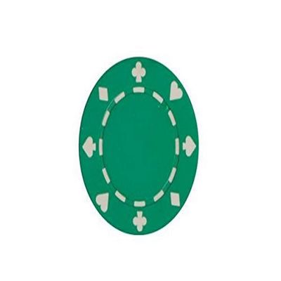 CHH 2602W-GRN 25 Piece Suited Clay Composite Poker Playing Chips, Green and White