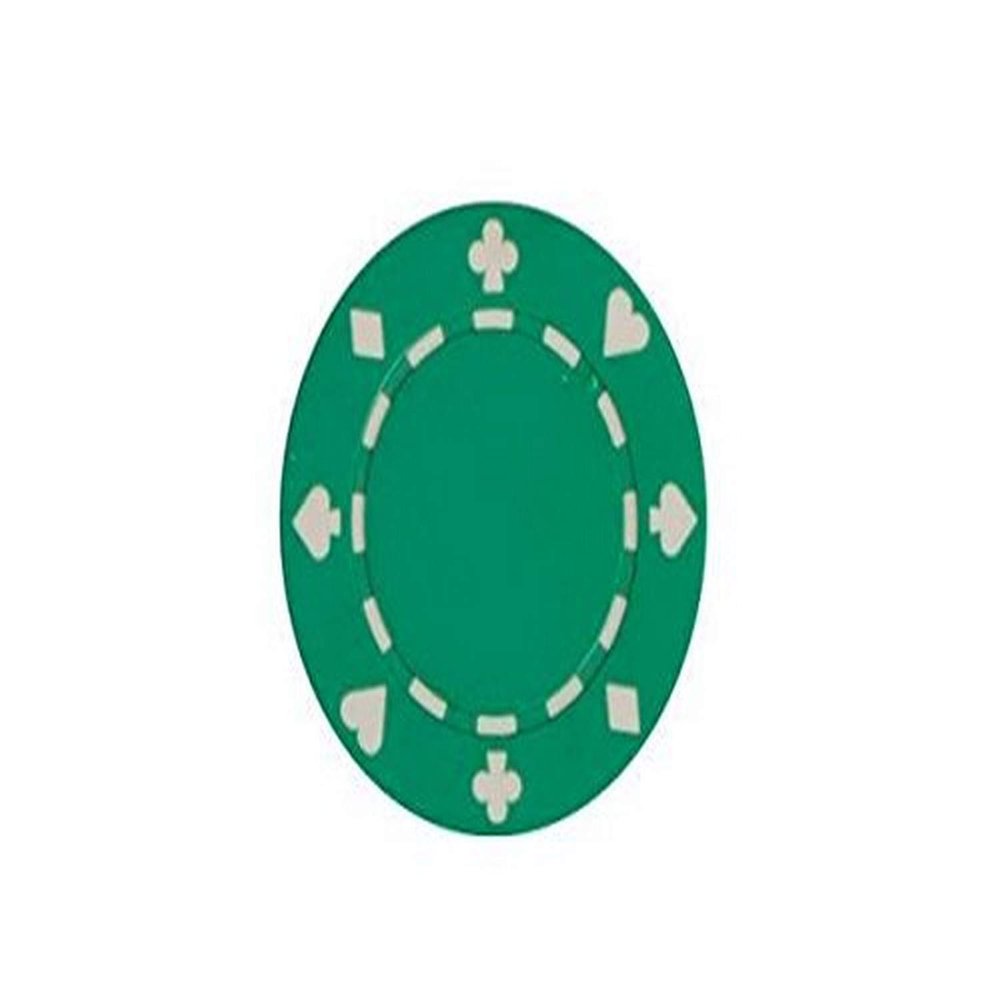 CHH 2602W-GRN 25 Piece Suited Clay Composite Poker Playing Chips, Green and White