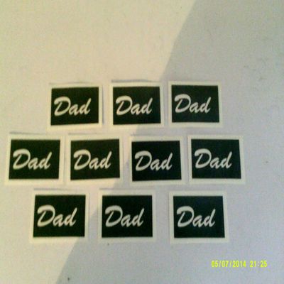 10 x Dad themed stencils for glitter tattoos / cakes / many other uses Fathers Day + 10 free mini stencils