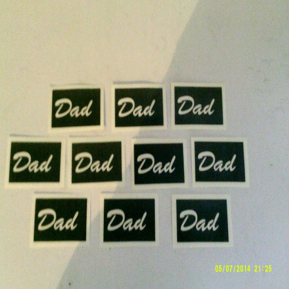 10 x Dad themed stencils for glitter tattoos / cakes / many other uses Fathers Day + 10 free mini stencils