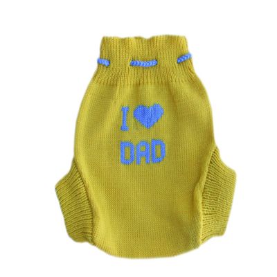 100% merino wool baby knitted soaker diaper cover (L, Yellow-Sky blue)