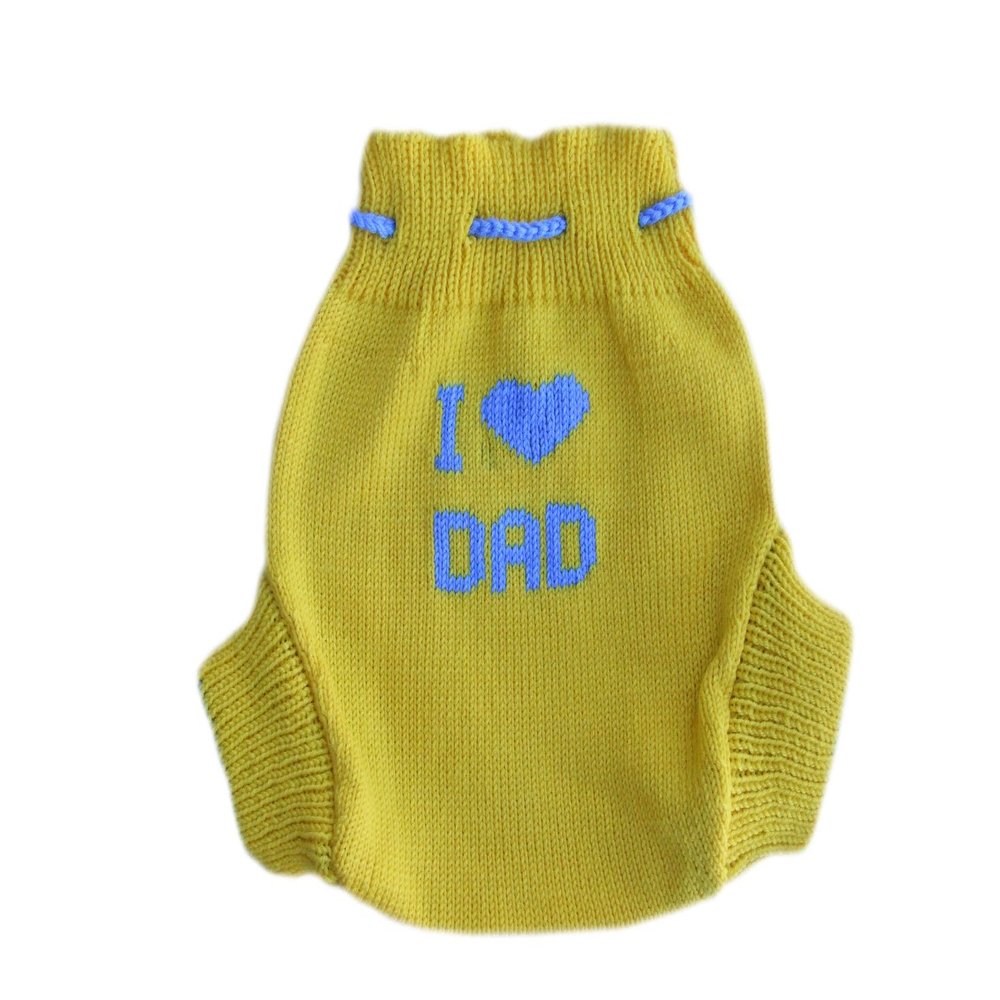 100% merino wool baby knitted soaker diaper cover (L, Yellow-Sky blue)