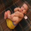 100% merino wool baby knitted soaker diaper cover (L, Yellow-Sky blue) view 2