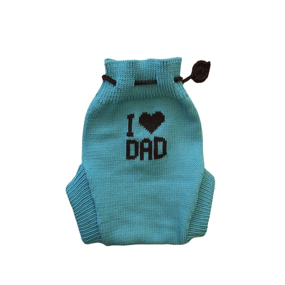 100% merino wool baby knitted soaker diaper cover (L, Aqua blue-Dark grey)