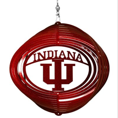 SWEN Products Indiana Hoosiers Circle Swirly Metal Wind Spinner